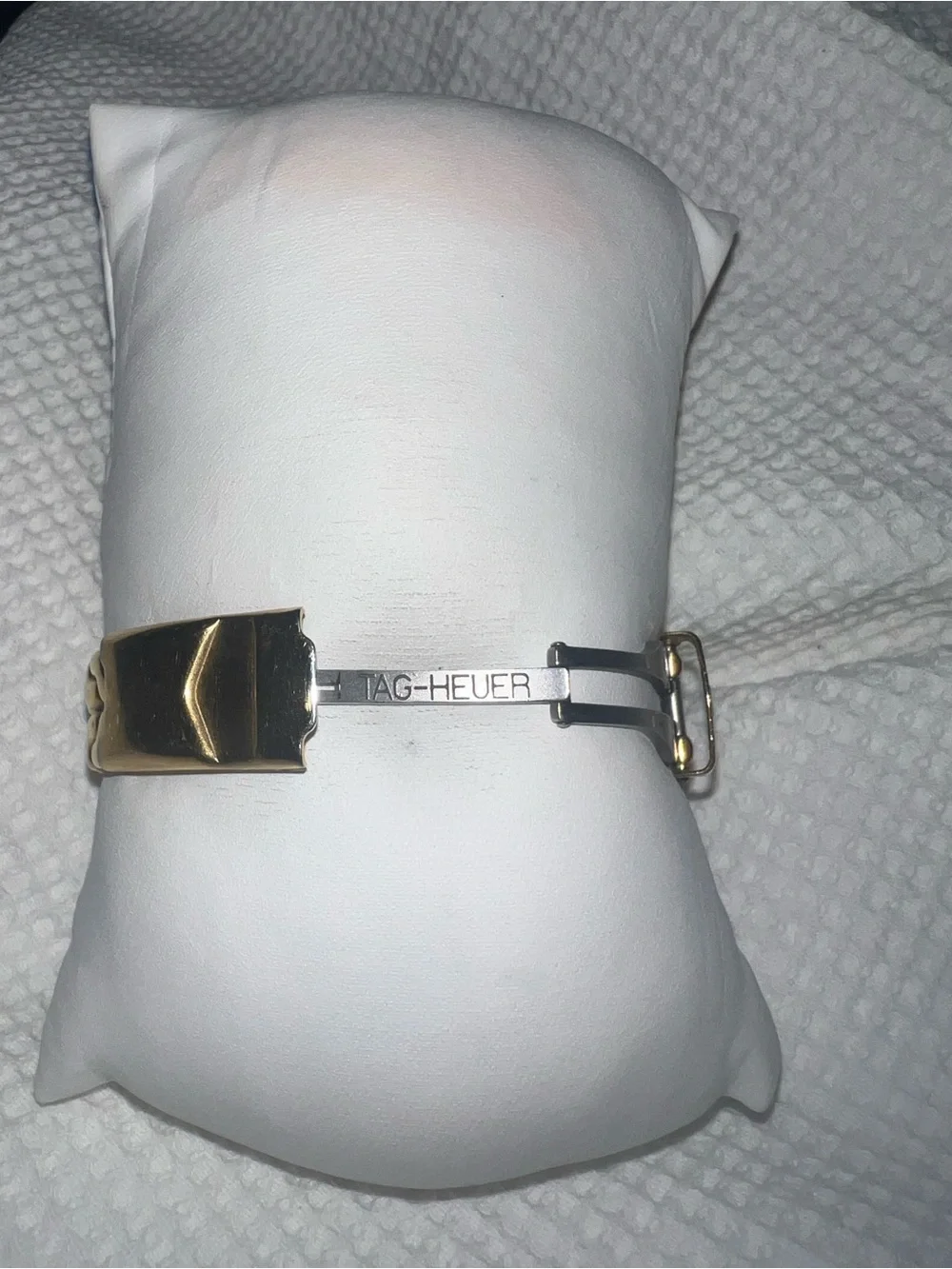 Tag Heuer Gold Tone Watch with Cream Dial and Black Bezel Accents 28mm